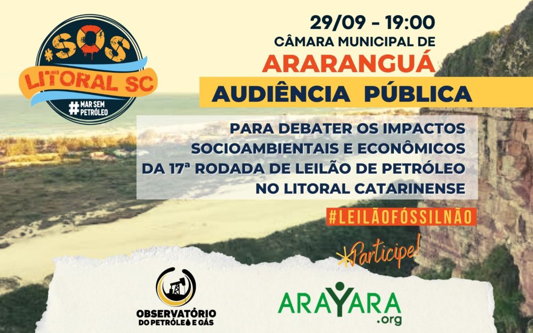 Audiências Públicas mobilizam o Litoral de Santa Catarina contra a exploração de petróleo