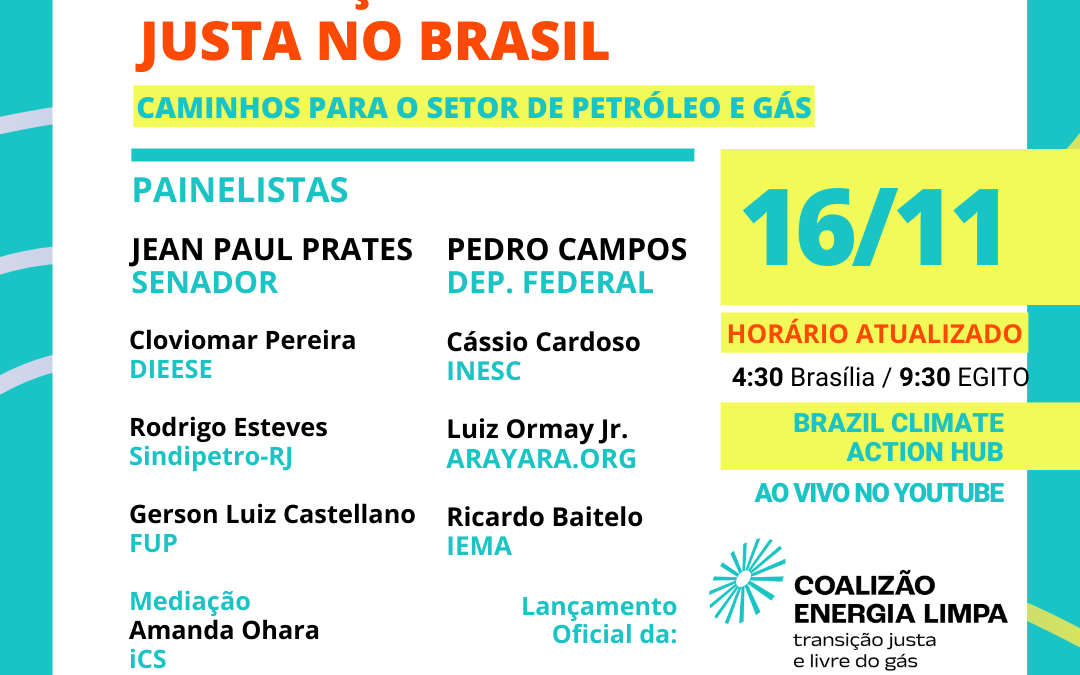 #ARAYARAnaCOP27: Transição Energética Justa no Brasil – Caminhos para o setor de petróleo e gás