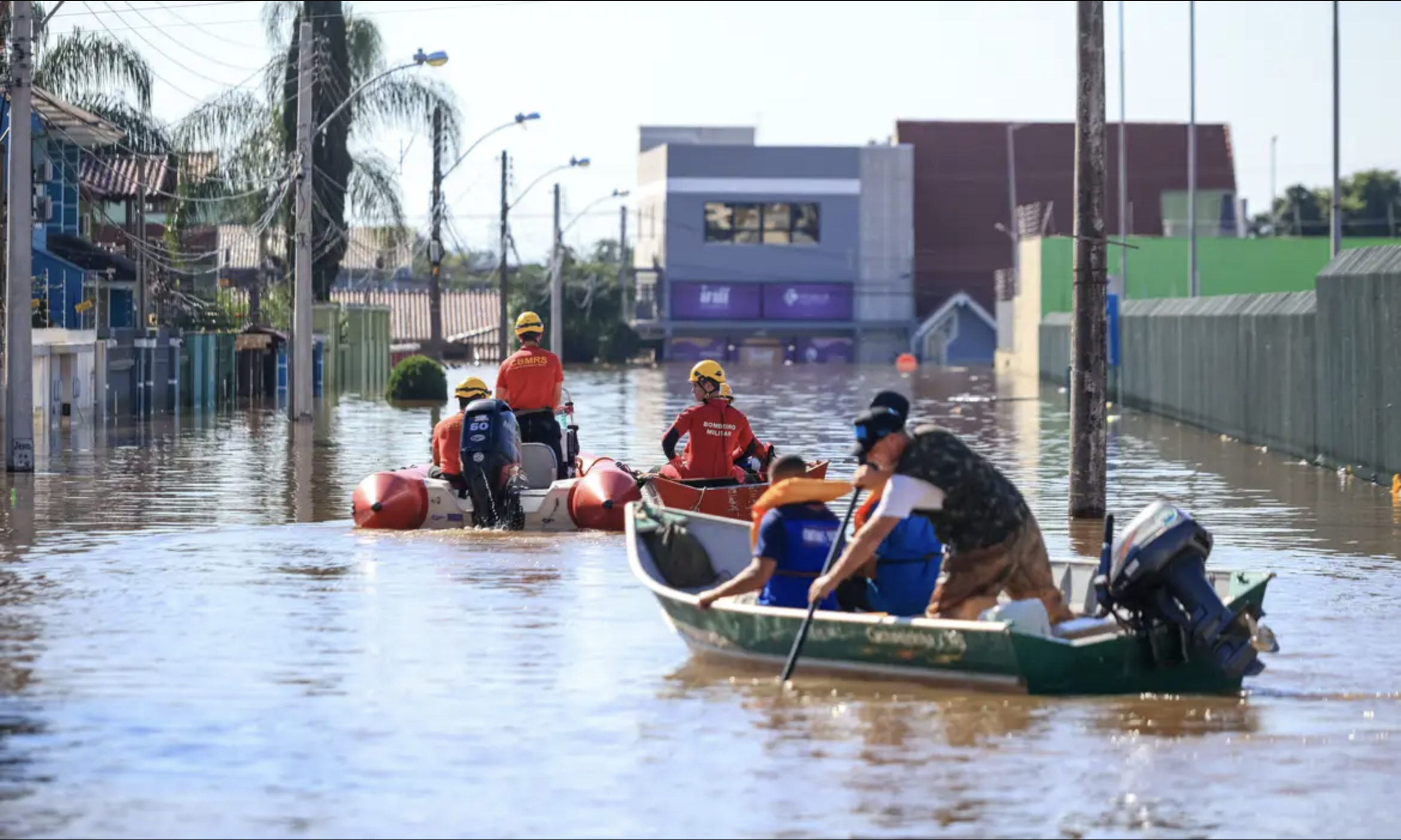 Centro Histórico de Porto Alegre/RS inundado após fortes chuvas. Crédito: Gustavo Mansur/Agência Brasil