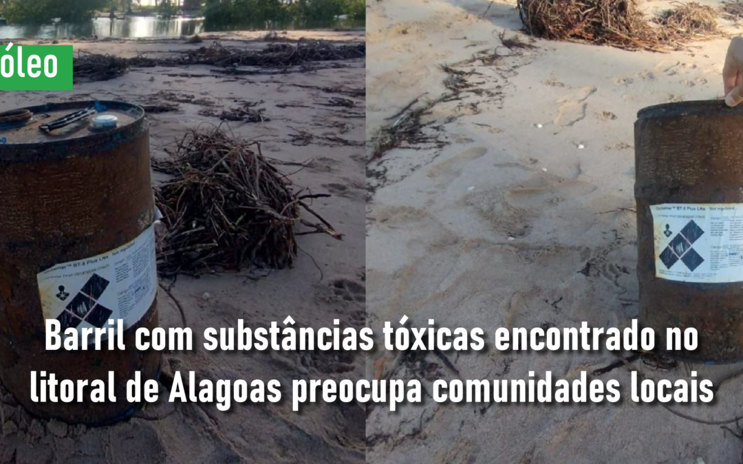 Barril com substâncias tóxicas encontrado no litoral de Alagoas preocupa comunidades locais